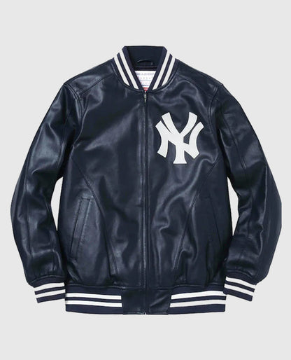 Supreme NY Yankees Varsity Leather Jacket
