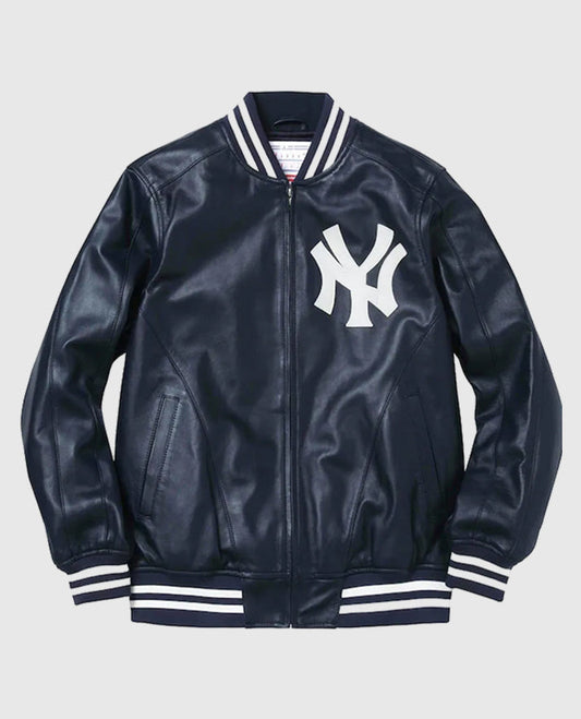 Supreme NY Yankees Leather Varsity Jacket