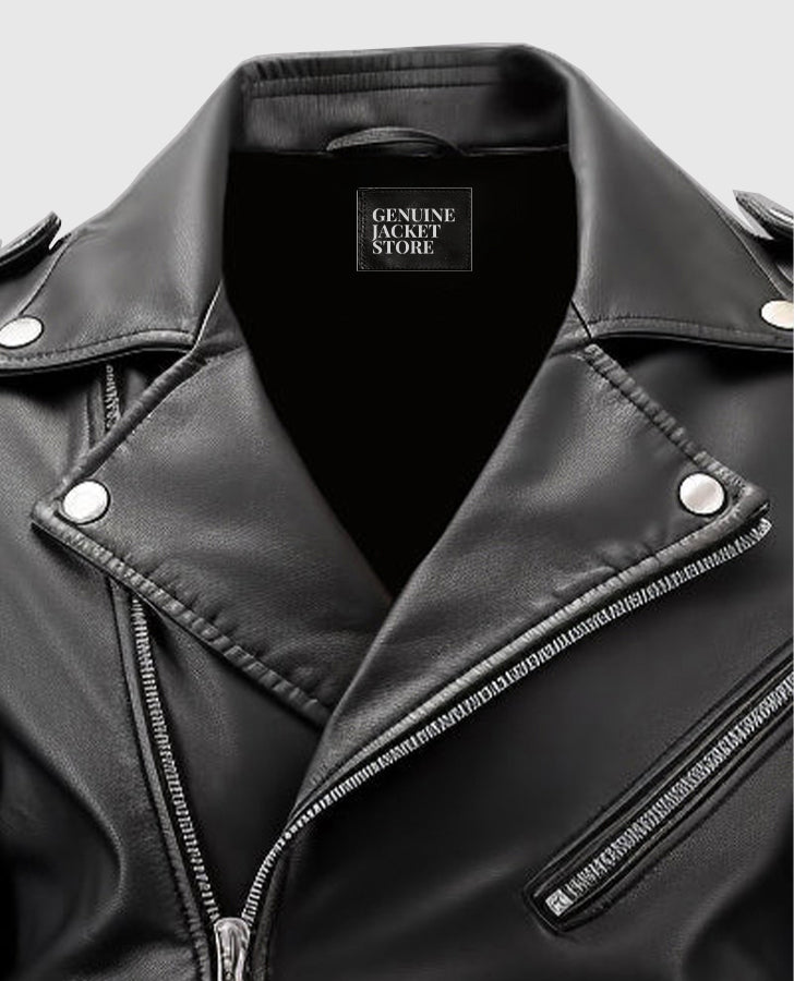 Mens-Boulevard-Black-Biker-Leather-Jacket