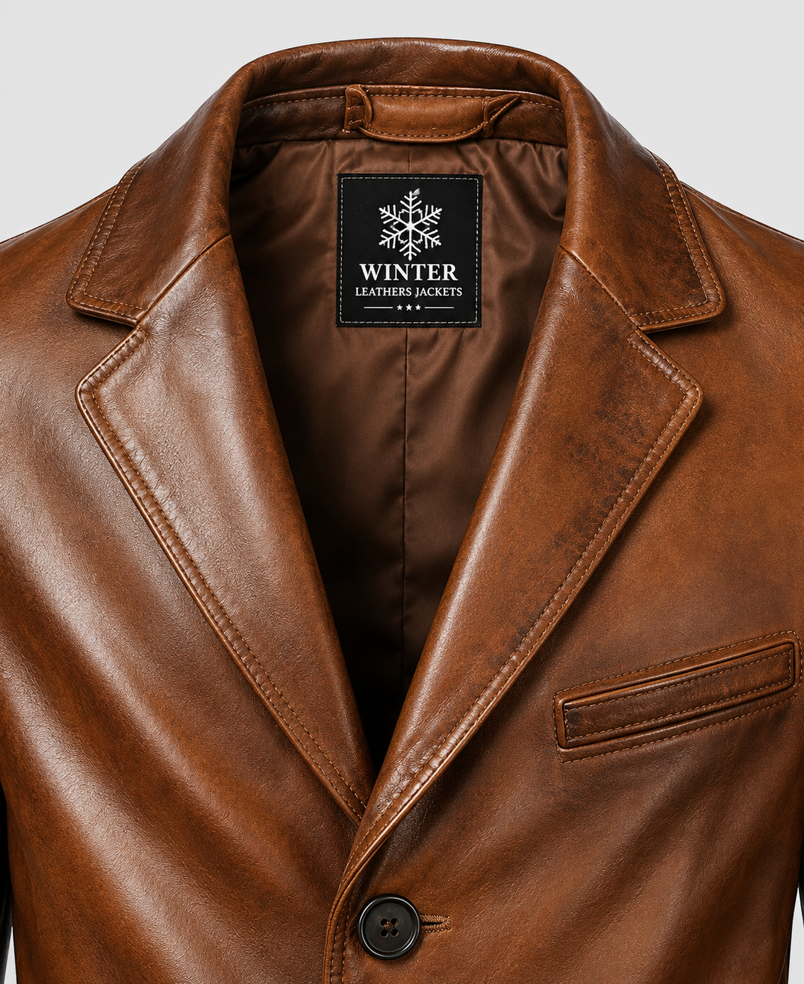 Vintage Brown Leather Blazer