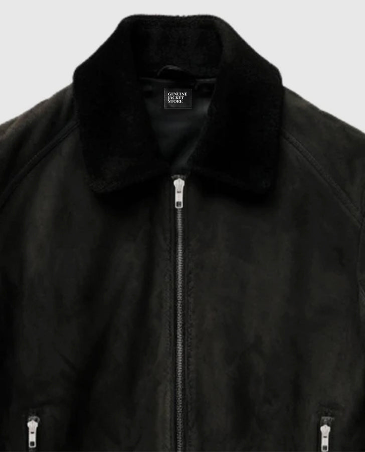 Men's Black Suede Leather Jacket