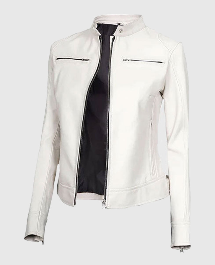 Women's-White-Leather-Cafe-Racer-Jacket