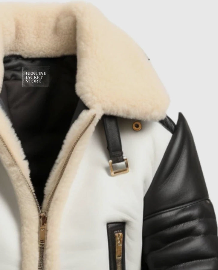 Mens-Aviator-B3-Bomber-Leather-Jacket-Black-&-White