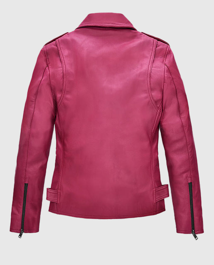 Jessica Alba Pink Leather Jacket