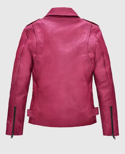 Jessica Alba Pink Leather Jacket
