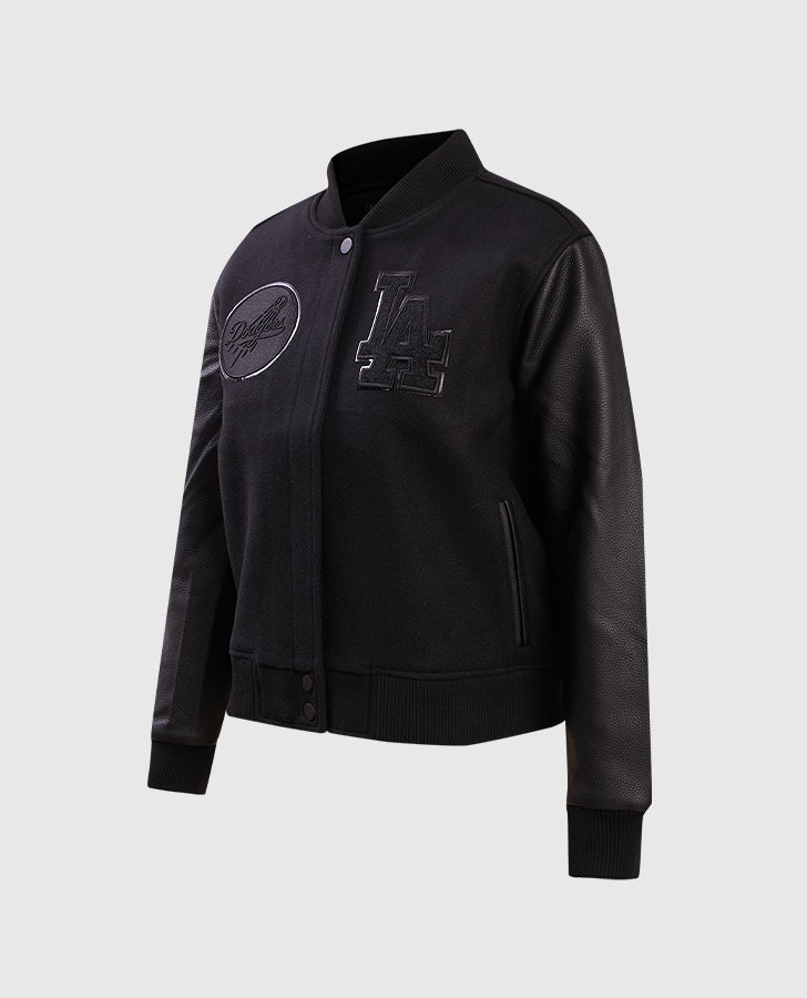 Women's MLB Los Angeles Dodgers Black Varsity Jacket