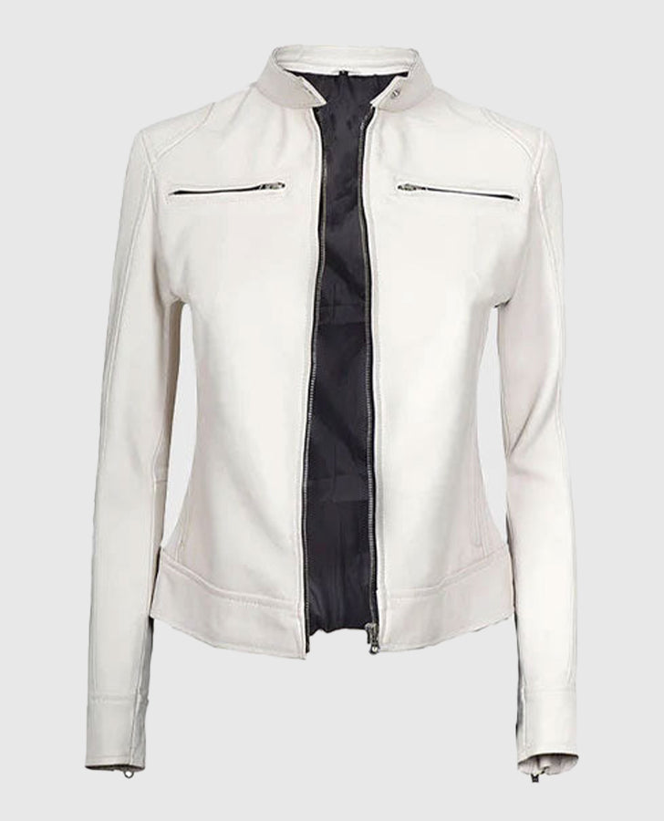 Women's-White-Leather-Cafe-Racer-Jacket