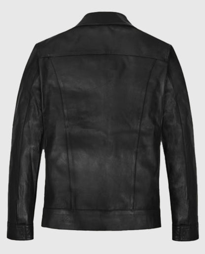 Aaron Taylor Johnson Black Leather Jacket