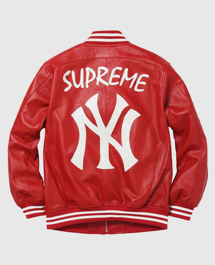 Supreme NY Yankees Varsity Leather Jacket