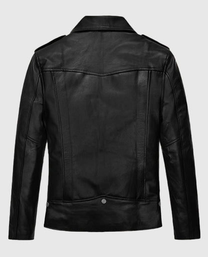 Jimin Black Biker Leather Jacket