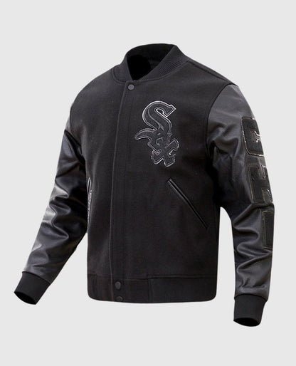 Men's MLB Chicago White Sox Black Varsity Jacket