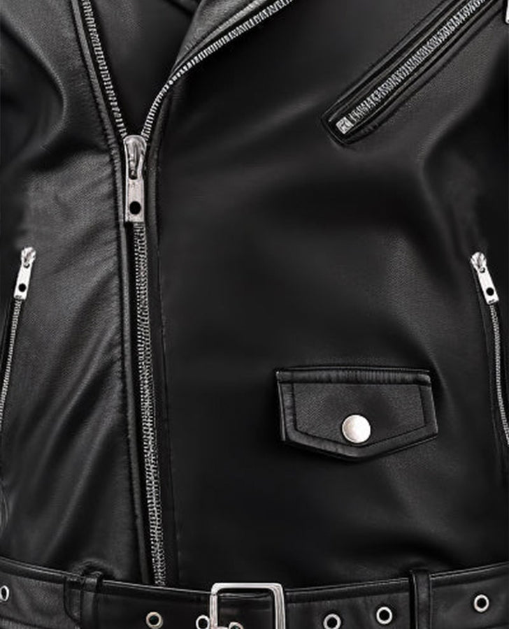 Mens-Boulevard-Black-Biker-Leather-Jacket