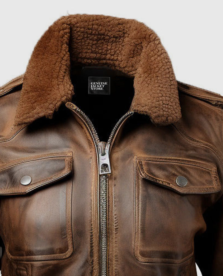 Womens-Vintage-Brown-Bomber-Leather-Jacket