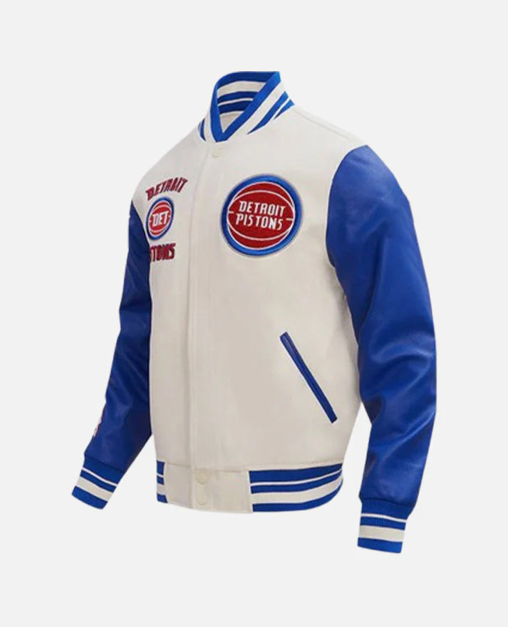 Men's NBA Detroit Pistons Blue Varsity Jacket