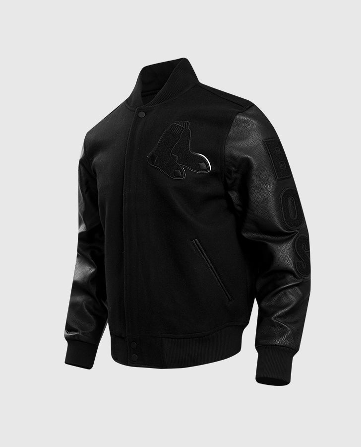 Men's MLB Boston Red Sox Black Varsity Jacket