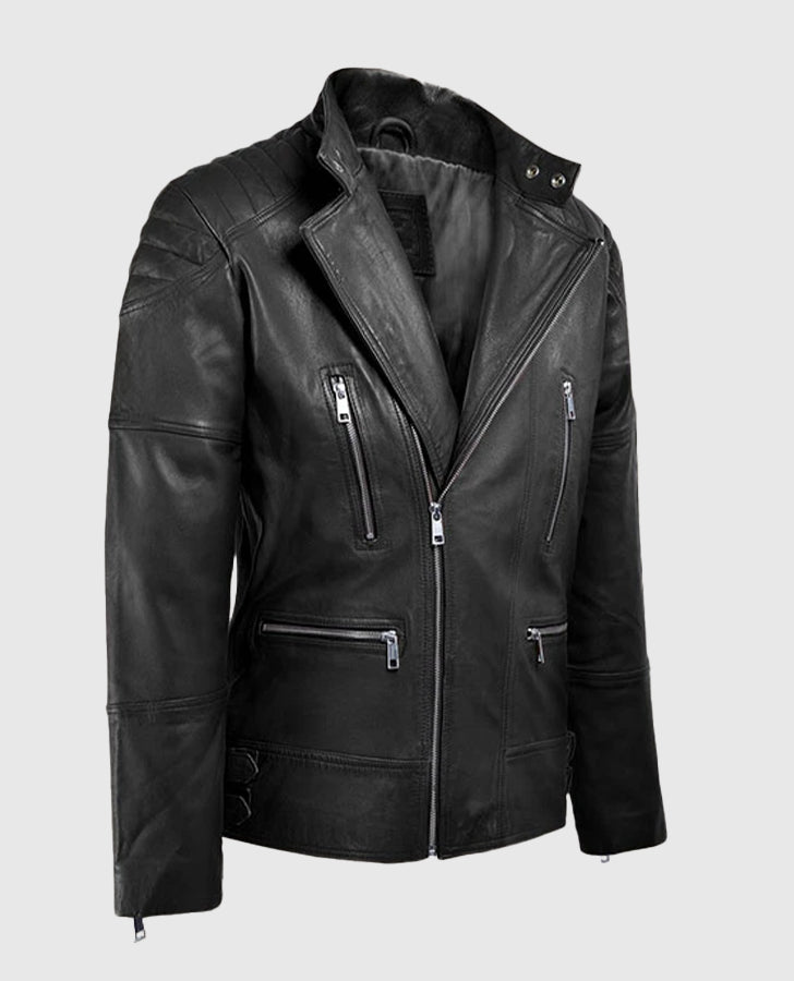 Shotgun Black Moto Leather Jacket