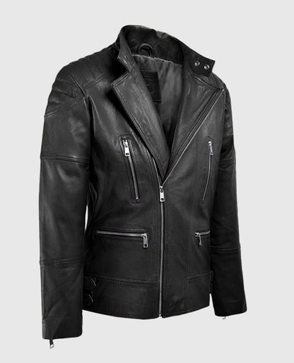 Shotgun Black Moto Leather Jacket