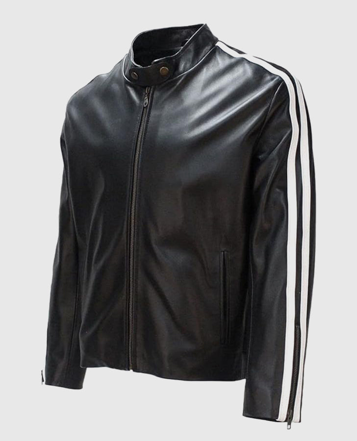 Mel Gibson Lethal Weapon Cafe Racer Leather Jacket