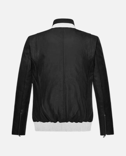 Sebastian Stan Black Leather Jacket
