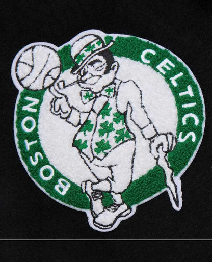 Boston Celtics Black Out Vintage Logo Varsity Jacket