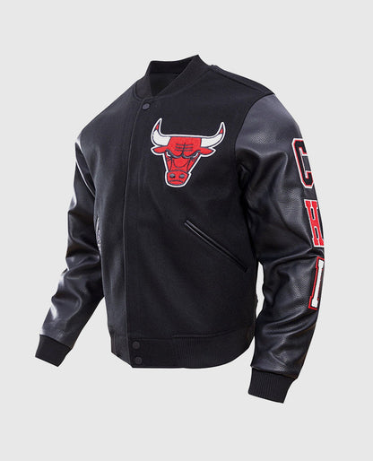 Men's NBA Chicago Bulls Black Varsity Jacket