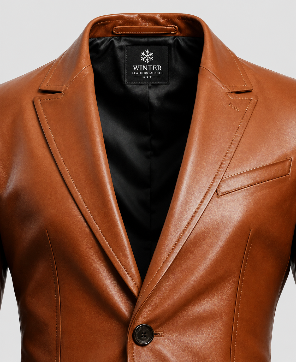 Brown Leather Blazer
