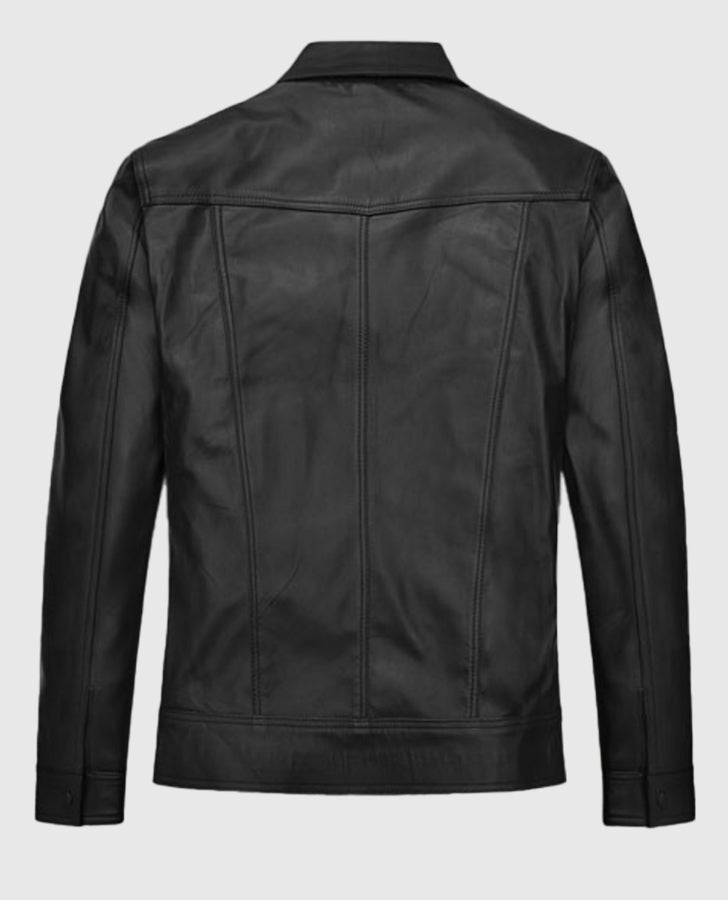 David Beckham Black Leather Jacket