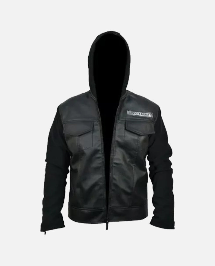 Sons Of Anarchy Black Hooded Leather Jacket