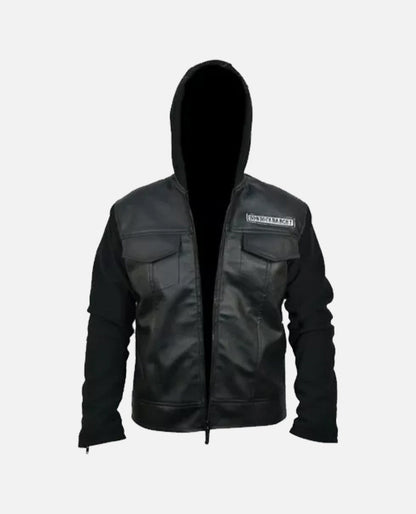 Sons Of Anarchy Black Hooded Leather Jacket