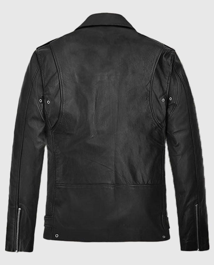 Bruno Mars Black Leather Biker Jacket