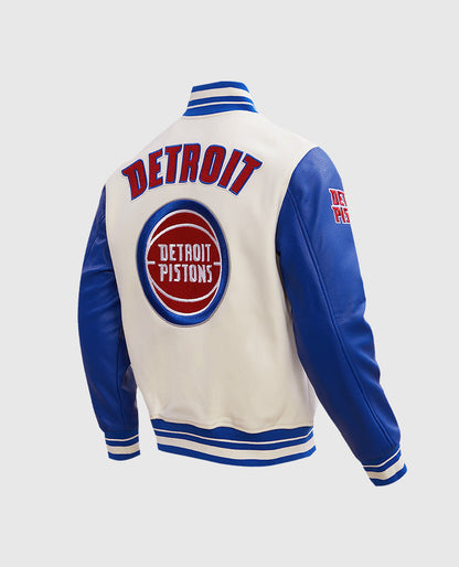 Men's NBA Detroit Pistons Blue Varsity Jacket