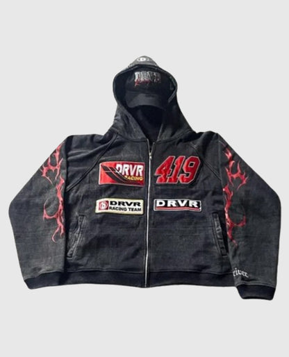 419 Driver Black Zipper Hoodie