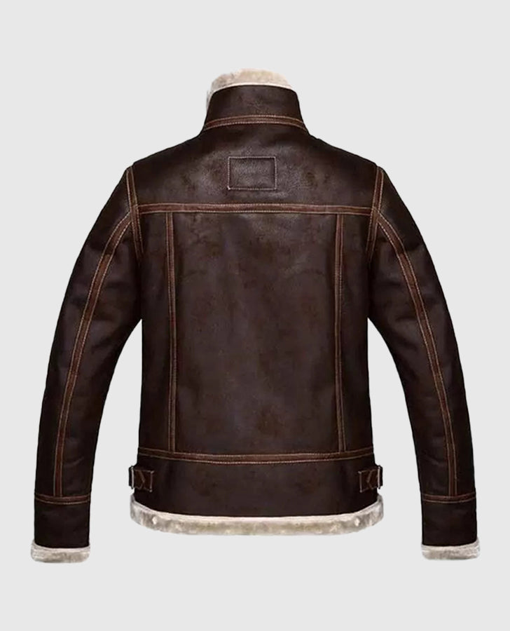 Leon Kennedy Resident Evil 4 Shearling Leather Jacket