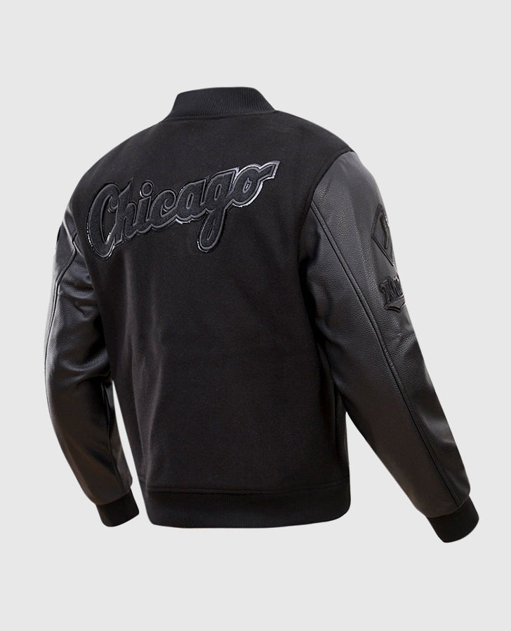 Men's MLB Chicago White Sox Black Varsity Jacket