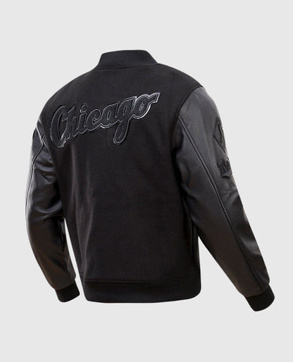 Men's MLB Chicago White Sox Black Varsity Jacket