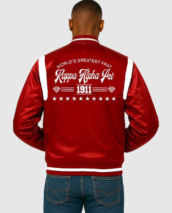 Kappa Alpha Psi Red White Varsity Jacket