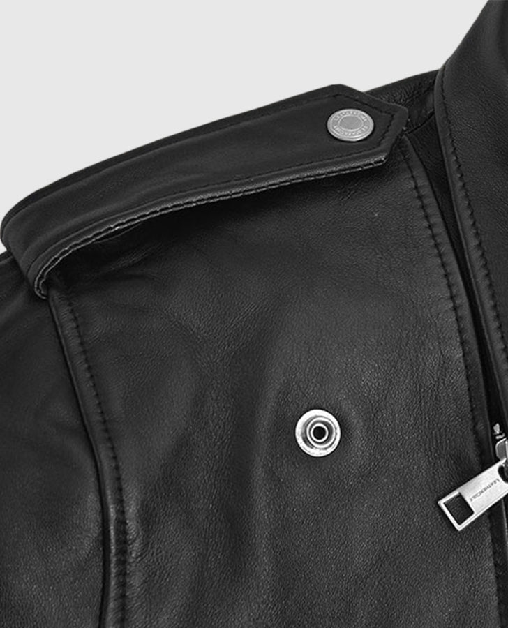 Bruno Mars Black Leather Biker Jacket
