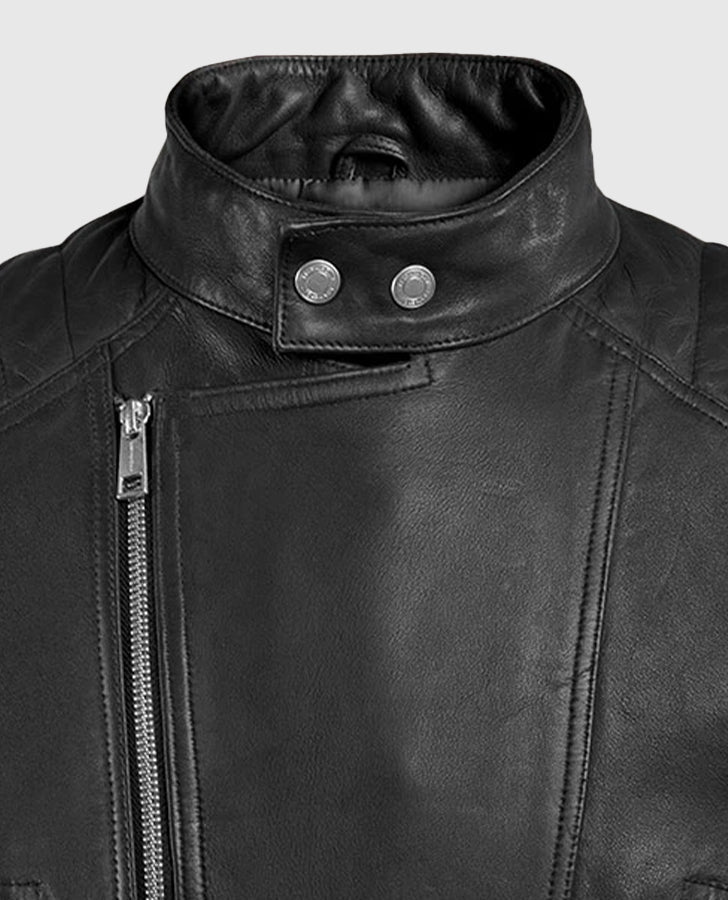 Shotgun Black Moto Leather Jacket