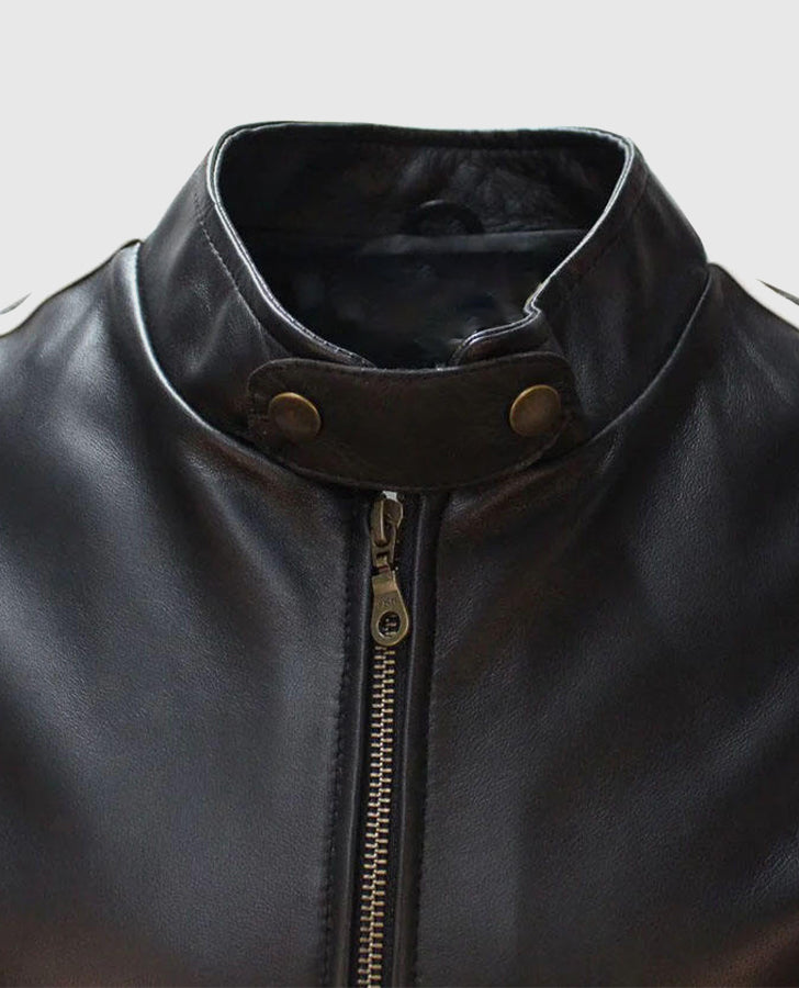 Mel Gibson Lethal Weapon Cafe Racer Leather Jacket