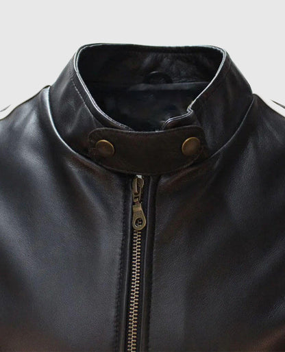 Mel Gibson Lethal Weapon Cafe Racer Leather Jacket