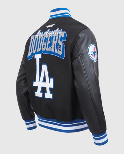LA Dodgers Team Badge Classic Rib Varsity Jacket
