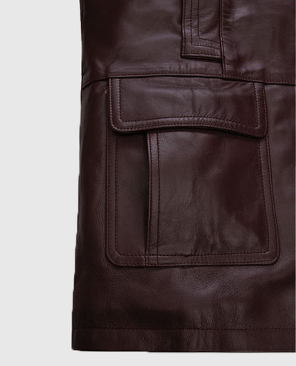Johnny Depp Donnie Brasco Maroon Leather Blazer Jacket
