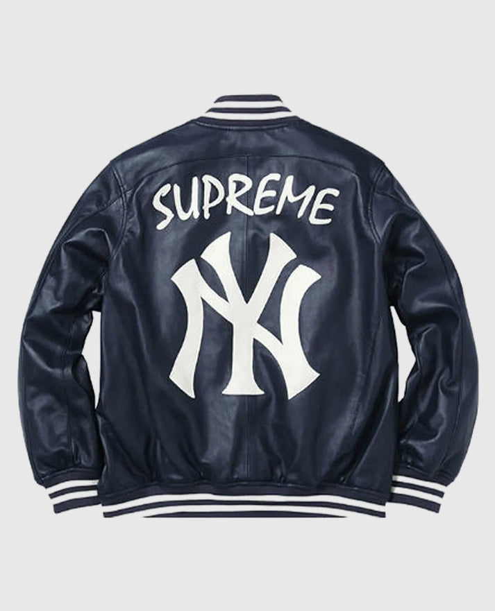 Supreme NY Yankees Varsity Leather Jacket
