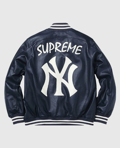 Supreme NY Yankees Varsity Leather Jacket