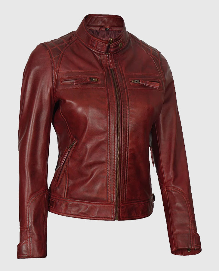 Johnson-Womens-Brown-Quilted-Cafe-Racer-Genuine-Leather-Jacket
