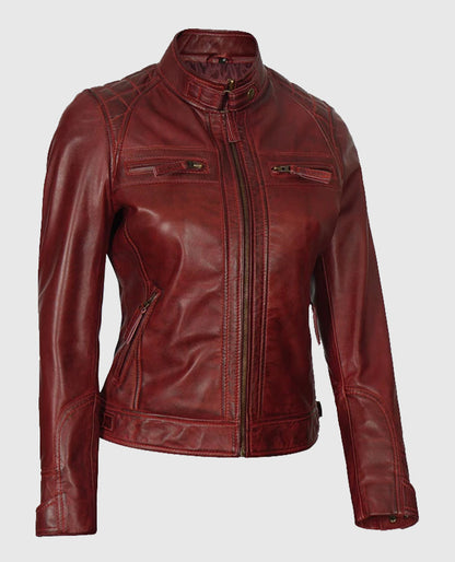Johnson-Womens-Brown-Quilted-Cafe-Racer-Genuine-Leather-Jacket