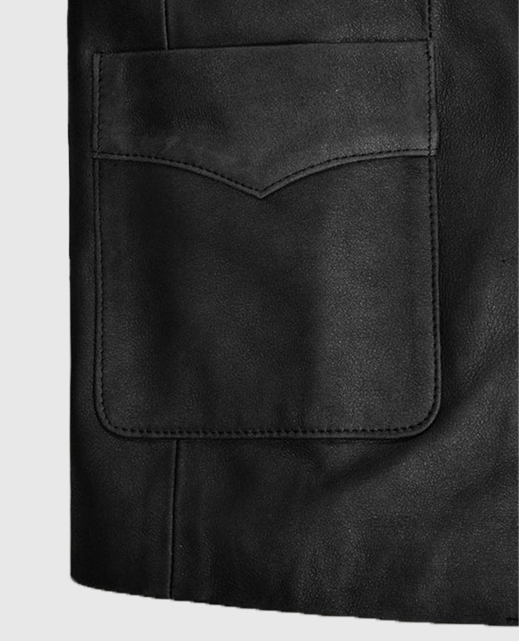 Ben Stiller Black Leather Blazer