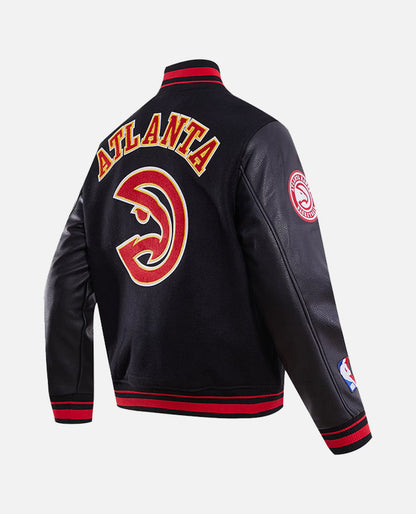 Men's NBA Atlanta Hawks Black Varsity Jacket