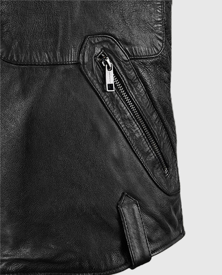 David Beckham Black Biker Leather Jacket