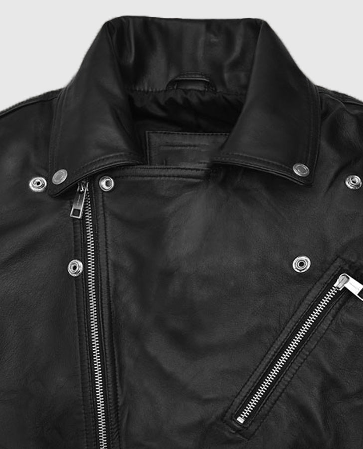 Kylian Mbappe Black Biker Leather Jacket